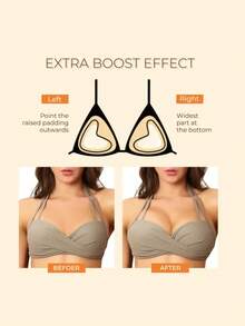1 Pair Of Dual-Sided Adhesive Pads, Reusable Washable Lift Pads, Enlarged Invisible Triangular Bra Pads For Women'S Lingerie And Underwear Accessories - Wireless, Opaque Polyester, Hand Washable, Non-Woven Fabric, Customizable Accessories | Triangle Bra Pads | Opaque Fabric - Apricot - View 6