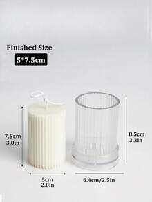 DIY Striped Cylinder Cylindrical Candle Mold Flat Top Pinstripe Pillar Molds Plastic Acrylic Mould Candle Making Supplies Classical Column Wedding Home Decoration