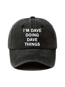 ATHACER "I'm Dave, Doing Dave Things" Funny Baseball Cap - Men's Vintage Washed Sun Hat In Black, Dark Gray, Navy Blue, Beige | Fashionable Retro Style, Suitable For Outdoor Fashion