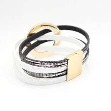 1pc Minimalist Buckle Crossover Leather Bracelet For Women Accessories Graduation Easter Gifts Jewellery Women