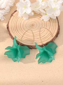 1 Pair Boho Style Colorful Flower Petal Earrings For Women, Suitable For Daily Wear Or Vacation