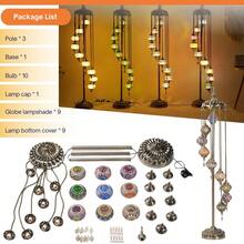 Handcrafted Turkish Mosaic Floor Lamp, 74in Tall Rainbow Color 9 Globe Standing Light, Moroccan Design With 5.2in Glass Spheres For Home Decor - View 2