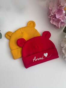 1pc Customized Baby Name Newborn Hat, For Daily Use Of Baby Boys & Girls, Scratch-Resistant & Warm, Suitable For All Seasons, Personalized Embroidered Name Beanie, Baby Shower Gift, Gift For Kids, Ideal Gift For Baby Shower,Christmas Gift Supplies - Multicolor - View 7