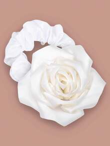 1个/2个/3个/4个/5个/6个装 手工大玫瑰发圈，缎面玫瑰优雅发圈，玫瑰马尾发圈，玫瑰花手链发绳头饰弹力发带 - 彩色 - 查看 18