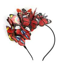 1pc Butterfly Fascinator Hats Monarch Butterfly Headband Crown Tea Party Kentucky Halloween Costume Headpiece - Multicolor - View 13
