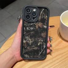 Camo Pattern Phone Case  For IPhone 16 14Plus, Anti-Drop Cellphone Protective Case, Total Protective Shockproof Mobile Phone Cover,Lens Protection Protector Casing Smartphone - Black - View 2