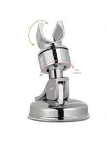 1 pièce Support ajustable pour pomme de douche, support mural de salle de bain en chrome avec forte ventouse, support universel monté au mur pour pomme de douche à main, sans perçage requis