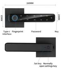 4-in-1 intelligentes Fingerabdruck-Türschloss mit Griff und Touchpad - Entriegelung per Fingerabdruck/Passwort/IC-Karte/Schlüssel. Schlüssellose Eingangstür für einfache Installation ohne Bohren, geeignet für verschiedene Szenarien