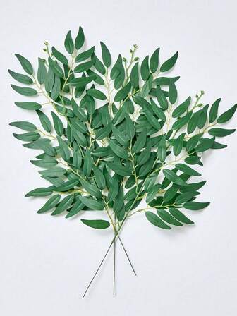 5/10 piezas Tallos de follaje artificial de ruscus italiano de 50 cm, hojas de sauce falsas, ramas de hojas verdes artificiales para ramos de boda, arcos, centros de mesa, jarrones, decoración del hogar, plantas falsas