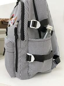 La adorable mochila bordada con perrito de dibujos animados, versión coreana, estilo dulce, adecuada para estudiantes de primaria y secundaria, con gran capacidad y diseño único. - Multicolor - Ver 10