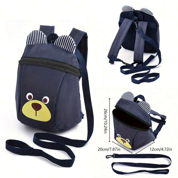 Mochila con diseño lindo de oso y correa antirperdida para toodler; Arnés de seguridad para aprender a caminar para bebé; Bolsa para guardería y preescolar; Correa de viaje liviana para niños