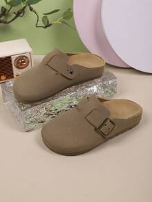 1双儿童时尚拖鞋，柔软舒适的圆头平底鞋，适合所有季节 - 棕色 - 查看 6