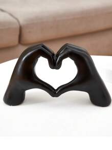 1 pièce Décoration de geste de la main d'amour, sculpture de doigt en forme de cœur, statue d'art moderne personnalisée pour la décoration de la maison, décoration de bureau créative pour mariage, cadeau pour la Saint-Valentin, le Nouvel An, les anniversaires et la remise des diplômes