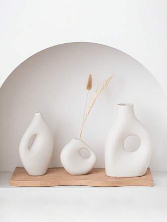 Best-Selling White Ceramic Standing Flower Vase, 7-Day Waterless Decorative Vase, Minimalist Flower Arrangement Holder