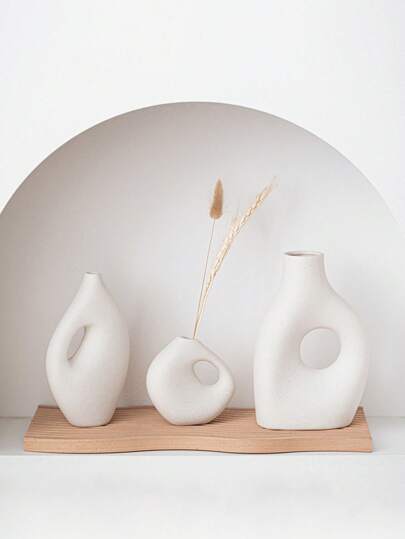 Vase à fleurs en céramique blanche sur pied, le plus vendu, vase décoratif sans eau pendant 7 jours, support pour arrangement floral minimaliste