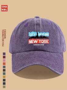 1 Stück "NEW YORK" Mütze mit witzigem Muster und NYC Skyline Grafik, modisches Design Hip-Hop, schwarze LKW Fahrer Mütze, atmungsaktiv & bequem, unisex Retro weiche Crown verstellbar Kappe, geeignet für alle Jahreszeiten, ideal als Geschenk für Stadtpatrioten, Outdoor Radfahren, Sport, Wandern, Angeln, Urlaub
