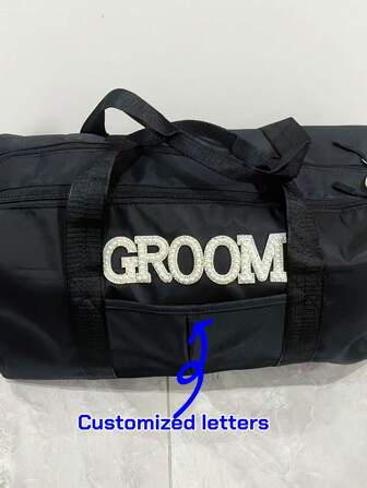 1 grote crossbody yogatas met aangepaste naam en parelletters - dames/dames, duurzaam polyester, fitness, reizen, dans, opbergtas, wit/zwart, sporttas, ritssluiting, stijlvolle tas, robuuste constructie, crossbody schoudertas, ideale tas voor de start van het schooljaar, cadeau voor uw zoon, dochter, familie, vrienden