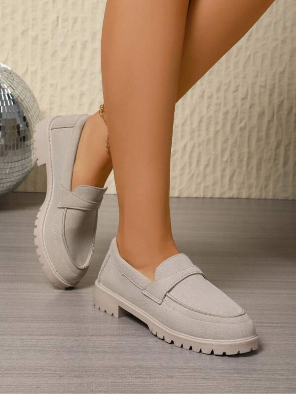 1 Pair Casual Flat Shoes, Simple & Fashionable Design, Suitable For Outdoor, Teenager
