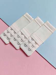 3pcs 2-Hook Bra Strap Extenders, Comfortable Adjustable Bra Straps, No Bra Appearance, Women's Underwear And Lingerie Accessories, Soft Adjustable Bra Extenders, White And Beige - Comfortable Fitting 2-Hook Design, Enhanced Support, Breathable Polyester Fabric