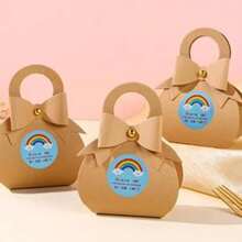 2PLUS Autocolante/etichete de mulțumire cu model nor curcubeu de 5 cm pentru pungi de petrecere de ziua de naștere, cadouri pentru petreceri de baby shower