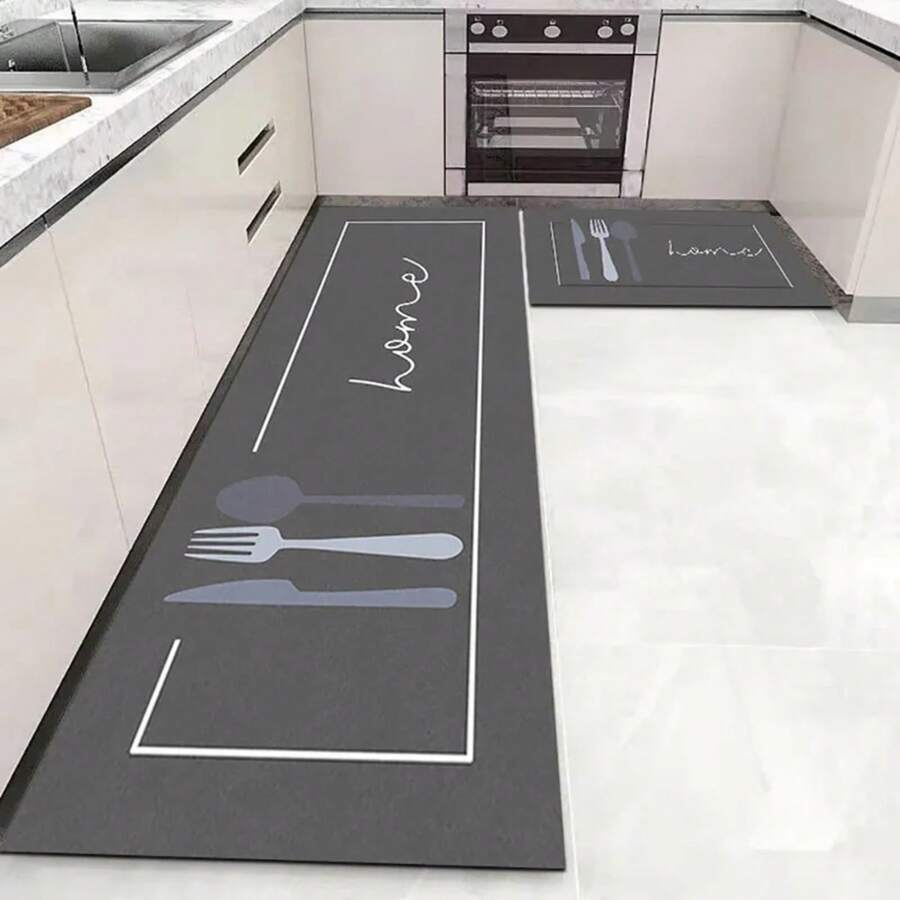 Alfombra de suelo de cocina, dormitorio, sala de estar, mesita de noche larga, alfombra suave lavable para pasillo, felpudo antideslizante para entrada de baño - Rosa - Ver 1