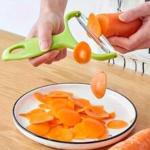 1 pieza, Pelador y rallador multiusos de acero inoxidable para frutas y verduras - Perfecto para patatas, repollo, melones y talla grande - Fácil de usar y apto para lavavajillas - Herramienta de cocina esencial - Rosa - Ver 5
