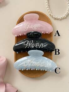 OUSEON Semi-Circular Custom Text Hair Claw Clip - Laser Engraved Hair Accessories With 4 Colors, Personalized Non-Slip Grip Gift For Best Friends Women Teens, ,Colorful,Cute,Adorable,Funny,Kawaii,Y2K,Stylish,Unisex,Casual,Custom,Personalized,Unique,Customized,Ideal Gifts For Him,Ideal Gifts For Her,Her,Boyfriend,Girlfriend,Family,Friends,Apparel Accessories,Halloween Edit,Freshman, Sophomore, Underclassmen,Vacay Vibe Au