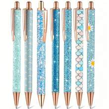 1 支优雅女士花式圆珠笔，塑料可爱圆珠笔，伸缩圆珠笔，个性化闪亮笔，日记笔，适用于学校、办公室和艺术项目 - 多种颜色和时尚设计，可作为办公室和学校女朋友的情人节礼物，有意义和感恩的节日礼物，以及送给朋友的毕业礼物，学校用品，返校 - 彩色 - 查看 14