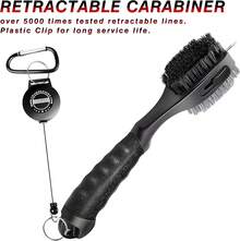 CHAMPKEY PRO Retractable Golf Club Brush | Oversized Brush Head With Soft Rubber Hand Grip &Amp; Retractable Groove Cleaner Golf Brush - Black - View 6
