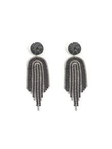 1 pieza Pendientes de lujo exagerados con rhinestones y borlas, accesorio de moda glamoroso como regalo para mujeres en fiestas