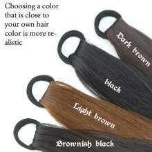 2 piezas Extensión de cabello de cola de caballo sintética, resistente al calor, onda natural, banda elástica, adecuado para todas las edades, estilo versátil - Pieza de cabello de 22 pulgadas