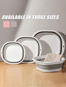 3pcs Foldable Wash Basin, Portable Travel Wash Basin, Multifunctional Folding Basin, Suitable For Face Washing, Foot Washing, Clothes Washing, Vegetables And Fruits Washing. A Must-Have For Kitchen And Bathroom.