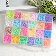 10/15/24 Cores Conjunto de Contas de Argila Polimérica Redonda Plana, Para Fazer Joias, Contas Espaçadoras de Argila Para Pulseira, Colar, Brinco DIY, Inclui Contas com Alfabeto, Adequado Para Crianças e Adultos - Multicolorido - Visão 2