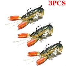 3pcs Soft Fishing Lure Crawfish Artificial Bait Shrimp Lobster Claw Fake Lure For Bass Trout Catfish Salmon Swimbait 7cm/12g - Multicolor - View 10