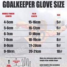 1 par de guantes de portero de fútbol con almohadillas protectoras para los dedos, equipamiento antideslizante, transpirable, resistente al agua y desgaste para entrenamiento