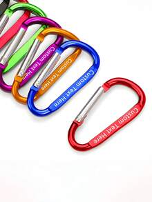 Customized 1-50pcs D-Shaped Spring Carabiners, Personalized Text Logo Aluminum Alloy Clips, Keychains For Outdoor Climbing Camping Hiking, Bag Charms - Multicolor D-shape - View 7
