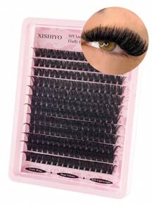 408/216/192pcs/DIY Mink Eyelash Extensions, 80D/100D Fluffy Individual Lash Extensions For Volume, 5D Effect 0.07mm Curly Dramatic Eyelash Extensions 8-16mm Mixed Tray, Makeup Tools, Bulk Personal Lash Extensions Suitable For Daily Makeup And Role Play, Reusable