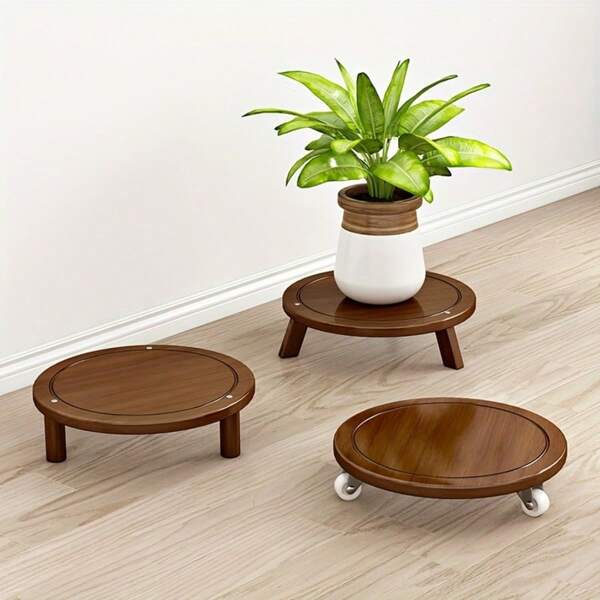 Vaso de flores com rodas multidirecionais, bandeja de mesa de chá doméstica com rodízios, vaso de flores com bandeja de água, suporte para plantas em vasos