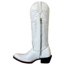 BOTA VAQUERA DE LUJO PARA DAMA EN HORMA PUNTAL  CON CIERRE  * MARCA BDP * - Blanco - Ver 8