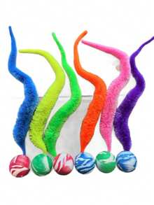 Elastic Ball Plush Caterpillar Shaped Cat Toy, Self-Playing Pet Toy
