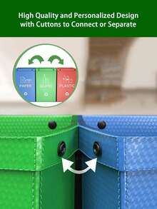 120L大容量可折叠垃圾桶，防水防污，便携式，适用于家庭厨房、户外露营、庭院落叶，多功能，适用于多种场景，易于存放，随身携带 - 彩色 - 查看 4