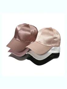 1 Stück unifarbene Unisex Seide Satinbasecap, vielseitiger Sonnenschutzvisier Hut für Frühling & Sommer