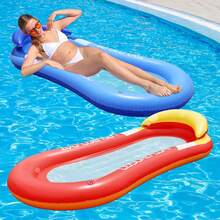 Giường phao hồ bơi cho người lớn, Giường phao hồ bơi bơm hơi, Giường phao có tựa đầu, Thích hợp cho bãi biển, hồ, hồ bơi, Giường phao hồ tắm nắng, Giường ghế nổi di động, Dùng khi đi du lịch, Bồn tắm nước nóng hồ bơi, Hồ, Ghế lưới nổi cho kỳ nghỉ trên bãi biển, Dành cho người lớn Màu xanh/hồng, Đồ dùng cần thiết cho bãi biển, Phụ kiện bãi biển - Nhiều màu - Xem 2