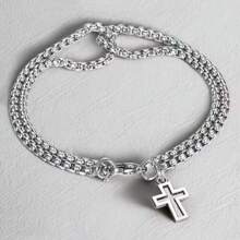 Brazalete de eslabones de acero de titanio premium para hombres