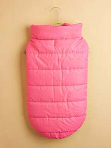 1 chiếc áo khoác cho thú cưng lót nhiệt màu trơn tối giản mùa đông, áo khoác ngoài trời chống gió cho chó lớn như Golden Retriever - Màu Hồng Tươi - Xem 4