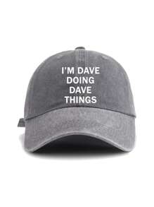ATHACER "I'm Dave, Doing Dave Things" Funny Baseball Cap - Men's Vintage Washed Sun Hat In Black, Dark Gray, Navy Blue, Beige | Fashionable Retro Style, Suitable For Outdoor Fashion