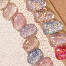 10ml夏季美甲冰透明红白蓝粉色高密度闪光凝胶指甲油2025新款超闪美白流行凝胶美甲沙龙美甲用品 - 彩色 - 查看 2