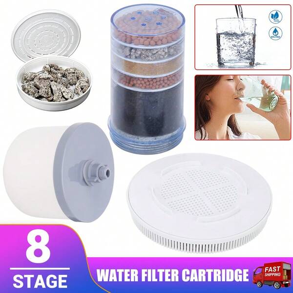 Multi-Stage Water Filter Cartridge Replacement Kit Includes 5 Stage Filter Ceramic Dome Pad For Home Office Use