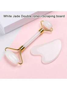 1 件套面部按摩工具套装，包括滚轮、按摩板、身体背部抓挠器，粉色和白色可选