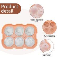 Ice Cube Tray - Rose Ice Cube Tray With Lid, 3-Cavity Silicone Rose Ice Cube Tray And 3 Diamond Ice Ball Maker, Easy Release Large Ice Cube Molds, Suitable For Chilling Cocktails, Whiskey, Tea - Multicolor - View 3